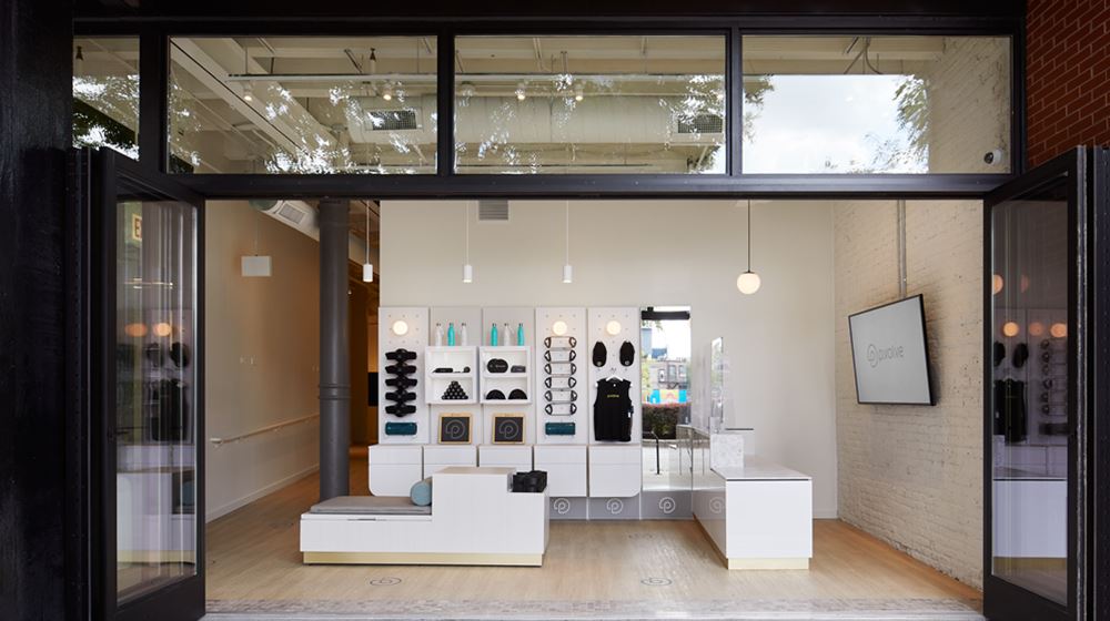 P.volve studio's luxury lobby showcases proprietary equipment