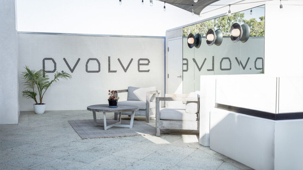 Pvolve Studio Interior with tiled wall mural