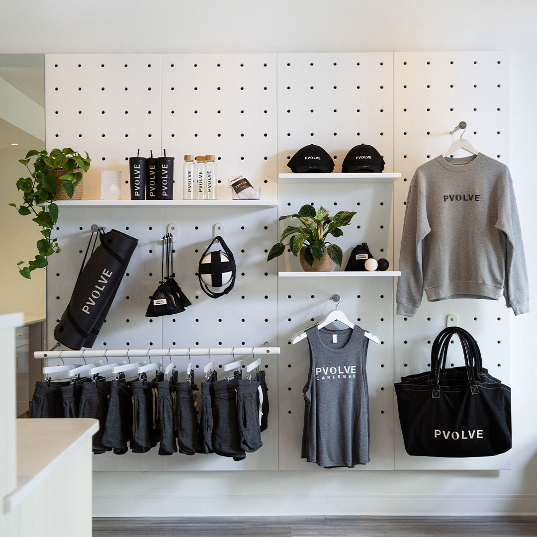 Pvolve merchandise wall